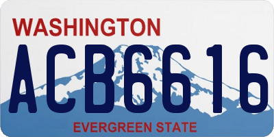 WA license plate ACB6616