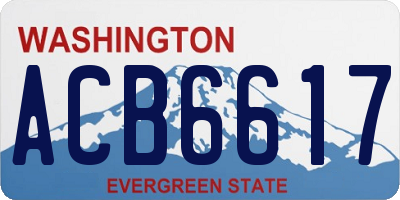 WA license plate ACB6617