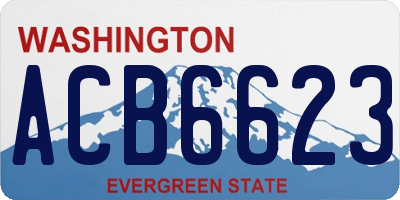 WA license plate ACB6623