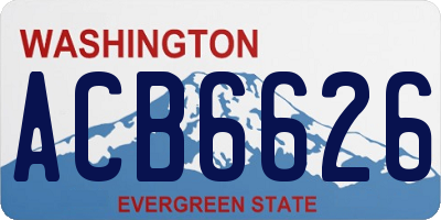 WA license plate ACB6626