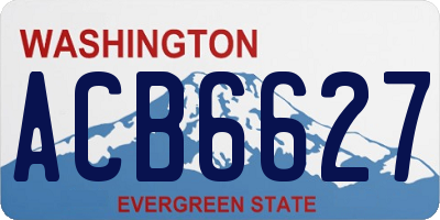 WA license plate ACB6627
