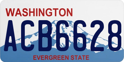 WA license plate ACB6628