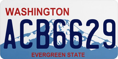 WA license plate ACB6629