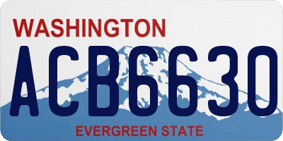 WA license plate ACB6630