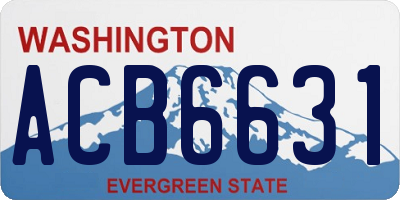 WA license plate ACB6631