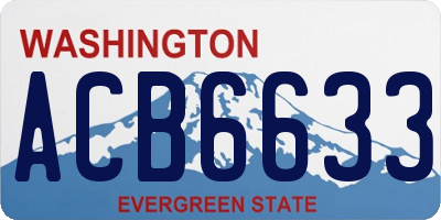 WA license plate ACB6633