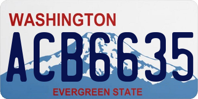 WA license plate ACB6635