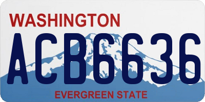 WA license plate ACB6636