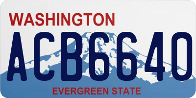 WA license plate ACB6640