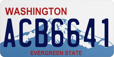 WA license plate ACB6641