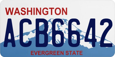 WA license plate ACB6642