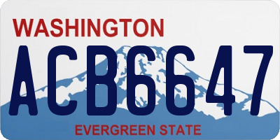 WA license plate ACB6647