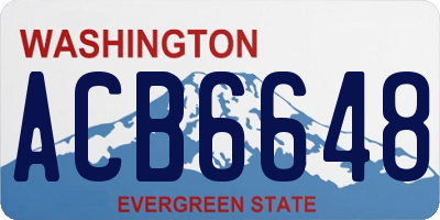 WA license plate ACB6648