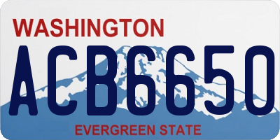 WA license plate ACB6650