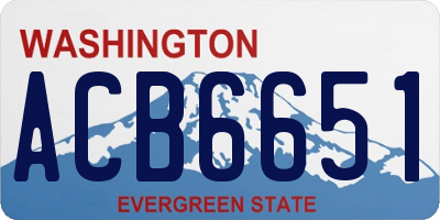WA license plate ACB6651