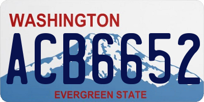 WA license plate ACB6652