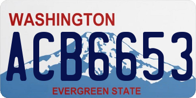 WA license plate ACB6653