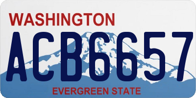 WA license plate ACB6657