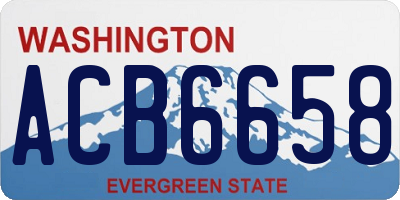 WA license plate ACB6658
