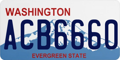 WA license plate ACB6660