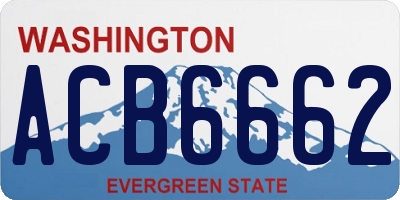 WA license plate ACB6662