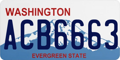 WA license plate ACB6663