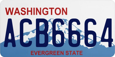 WA license plate ACB6664