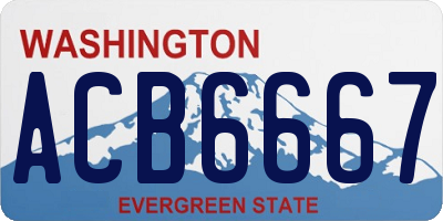 WA license plate ACB6667