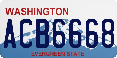 WA license plate ACB6668