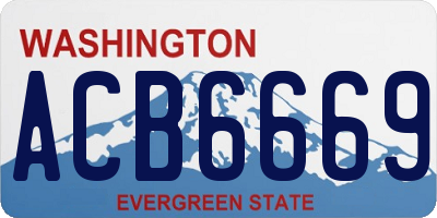 WA license plate ACB6669