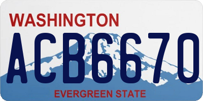 WA license plate ACB6670