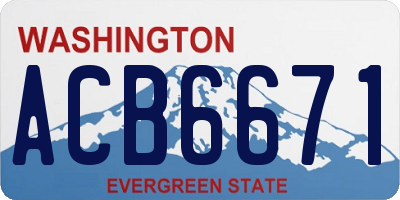 WA license plate ACB6671