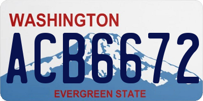 WA license plate ACB6672