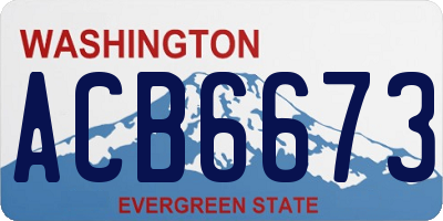 WA license plate ACB6673