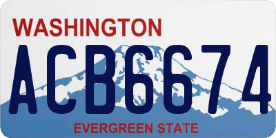 WA license plate ACB6674