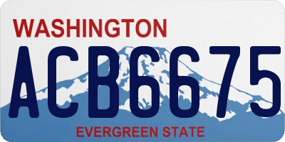 WA license plate ACB6675