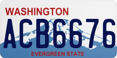 WA license plate ACB6676
