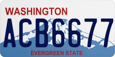 WA license plate ACB6677