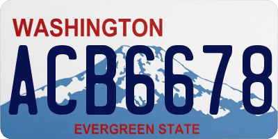 WA license plate ACB6678