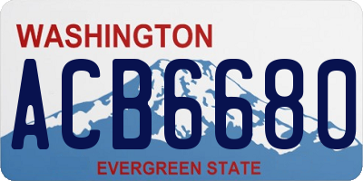 WA license plate ACB6680