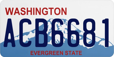 WA license plate ACB6681