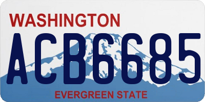 WA license plate ACB6685