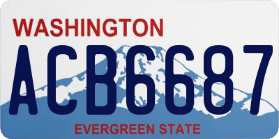 WA license plate ACB6687