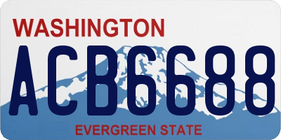 WA license plate ACB6688