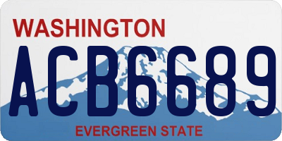 WA license plate ACB6689