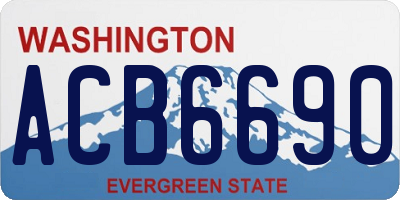 WA license plate ACB6690
