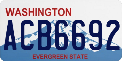 WA license plate ACB6692