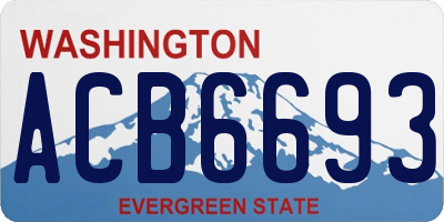 WA license plate ACB6693