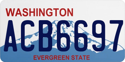 WA license plate ACB6697