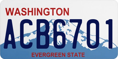 WA license plate ACB6701